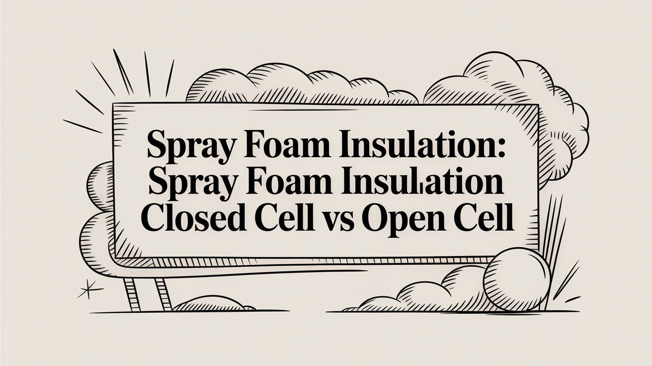 spray foam insulation closed cell vs open cell text banner