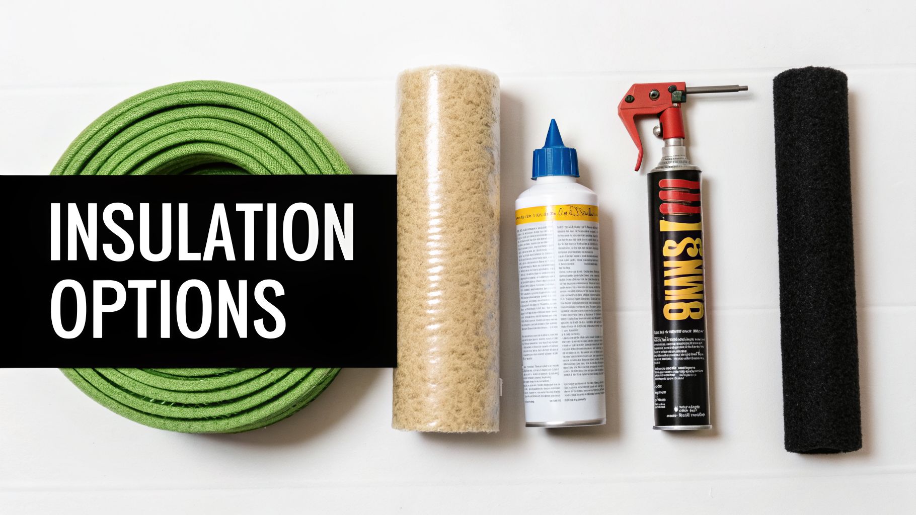 Insulation for Wall Outlets: Seal Drafts & Save Money 4 Different insulation options including coiled weatherstrip, fibrous batting, liquid sealant, spray foam, and pipe insulation.