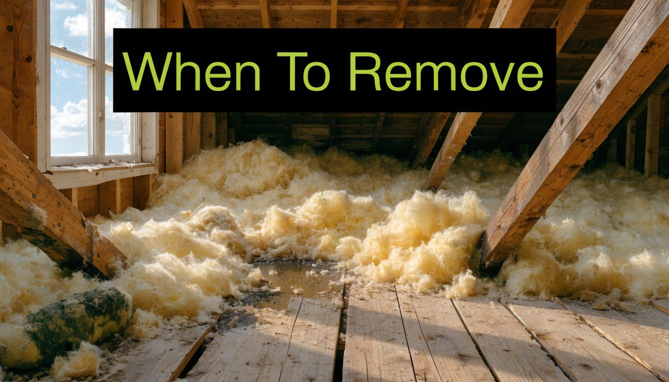 A view inside an attic with blown in insulation covering the floor, ready for professional removal services.