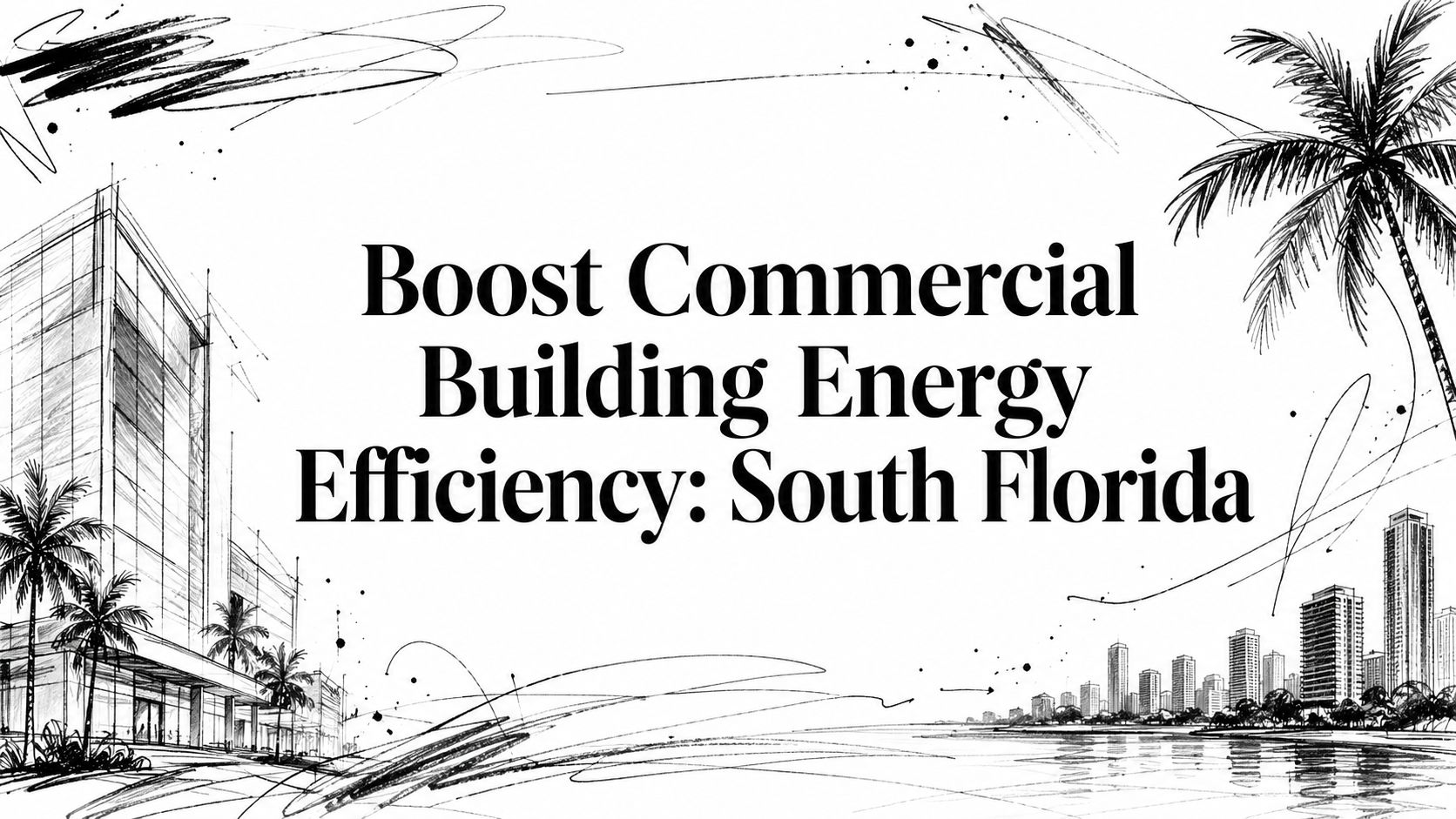 Commercial building energy efficiency architectural sketch